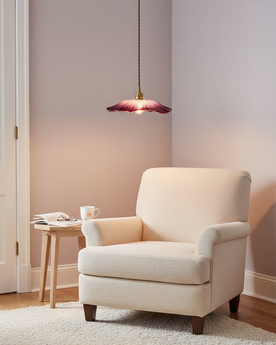 Flower Glass Plug In Pendant Lamp