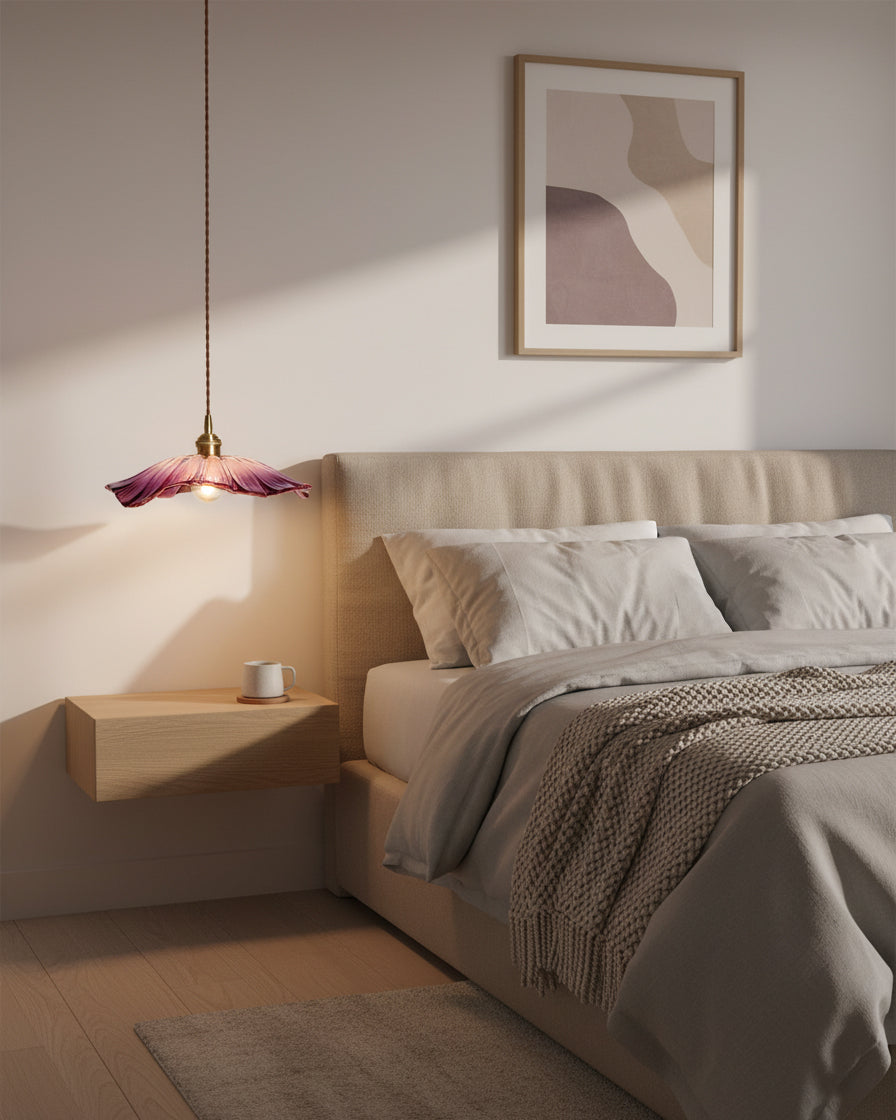 Flower Glass Plug In Pendant Lamp