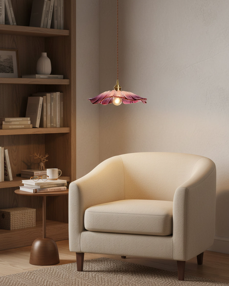 Flower Glass Plug In Pendant Lamp
