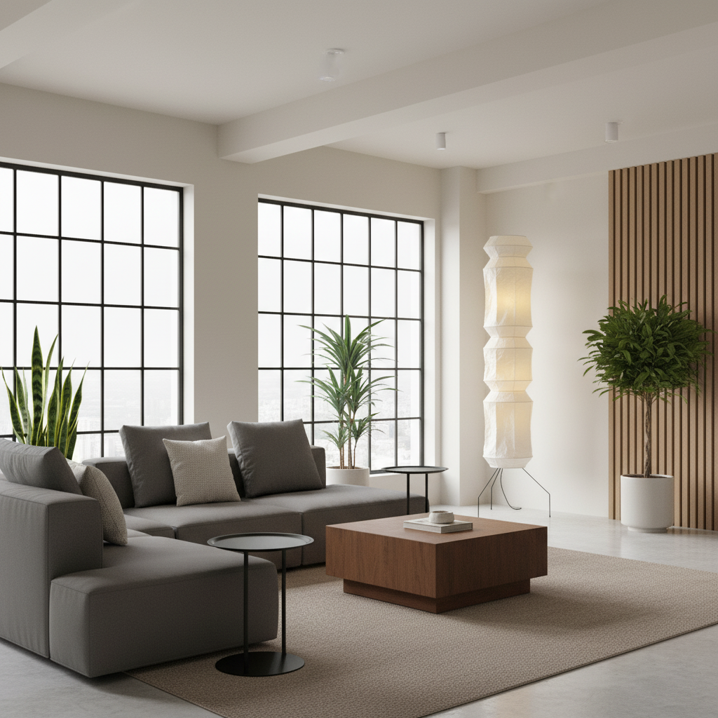 Akari UF4-L6 Floor Lamp 20.4″- 74″