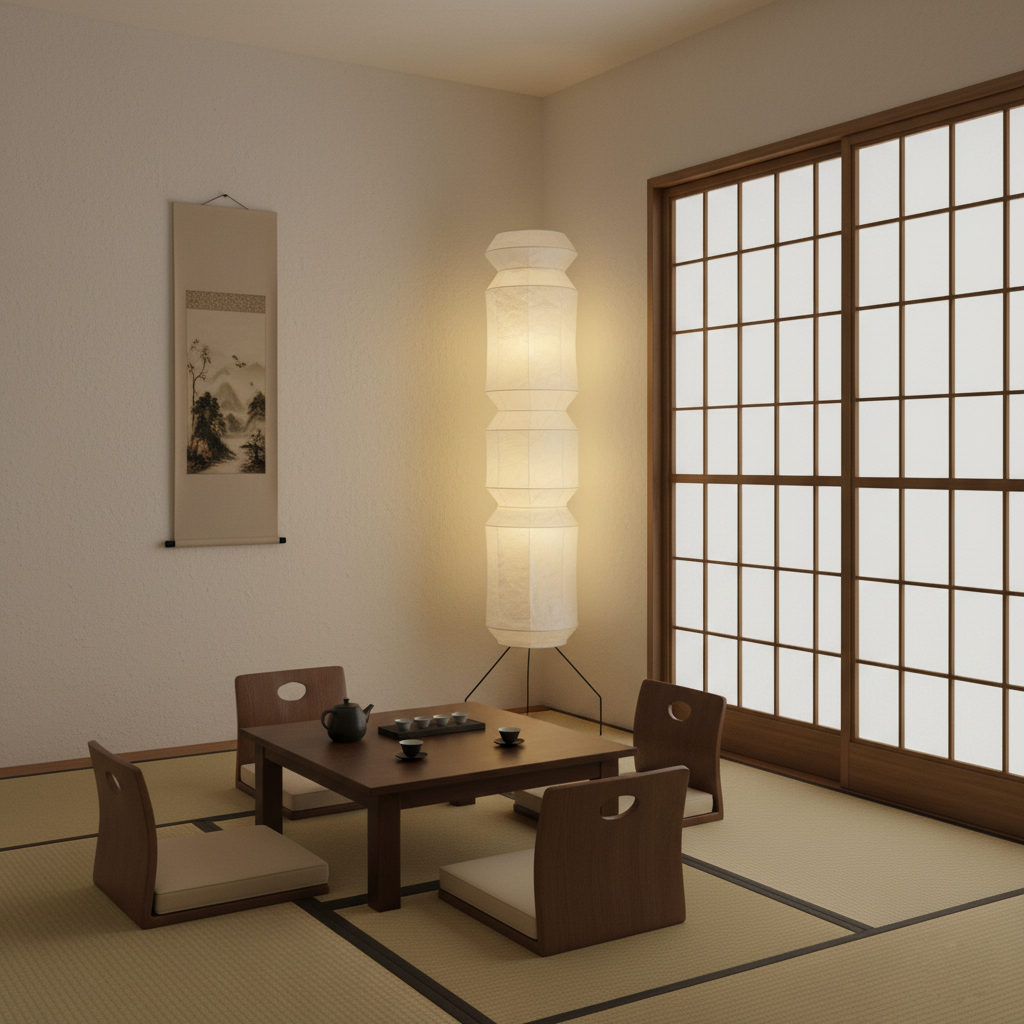 Akari UF4-L6 Floor Lamp 20.4″- 74″