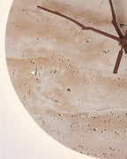 Kiera Travertine Clock Wall Lamp