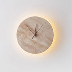Kiera Travertine Clock Wall Lamp