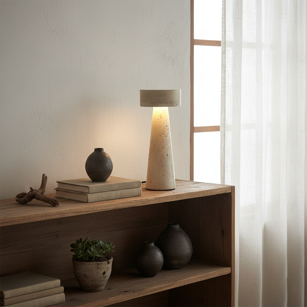 Kiwa Travertine Table Lamp