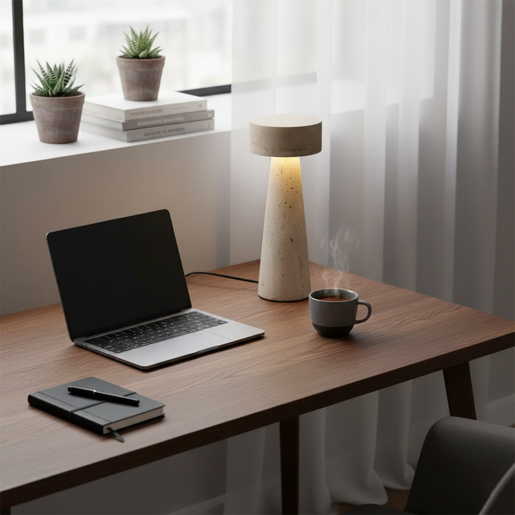 Kiwa Travertine Table Lamp