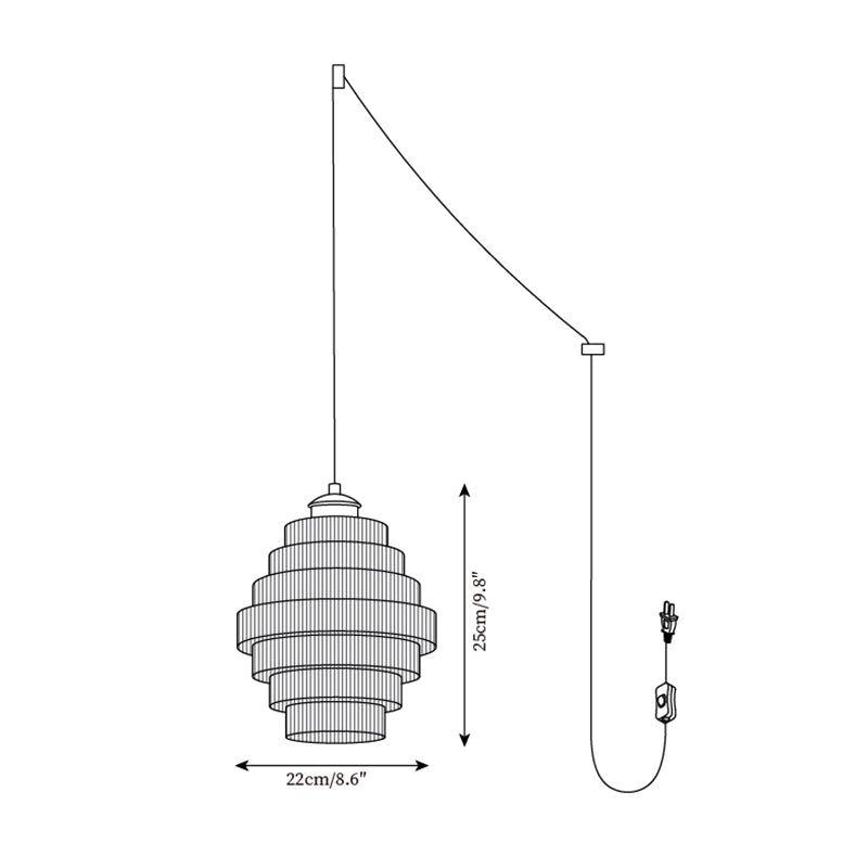 Luella Glass Plug In Pendant Lamp