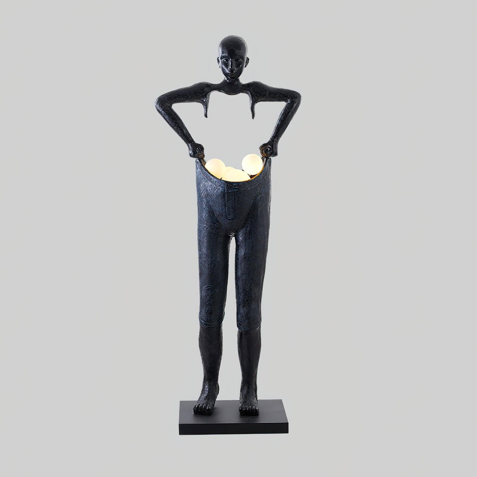 Man Carrying Pants Statue Floor Lamp