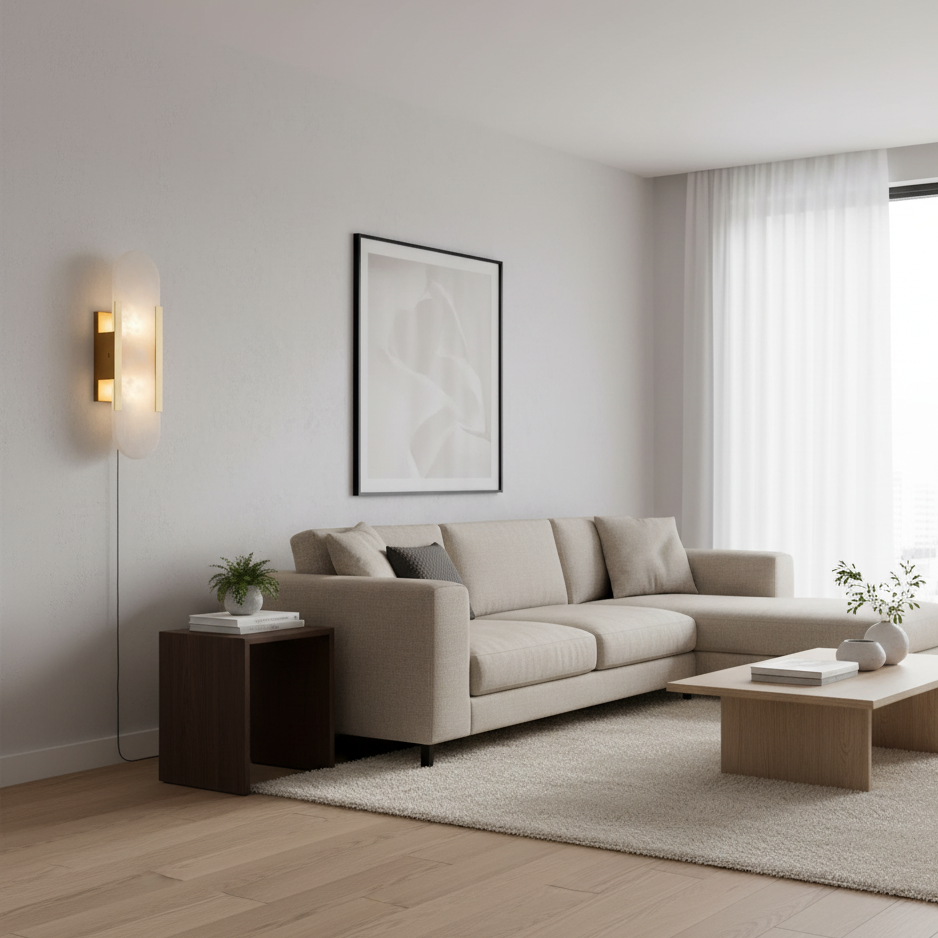 Melange Elongated Plug In Wall Lamp