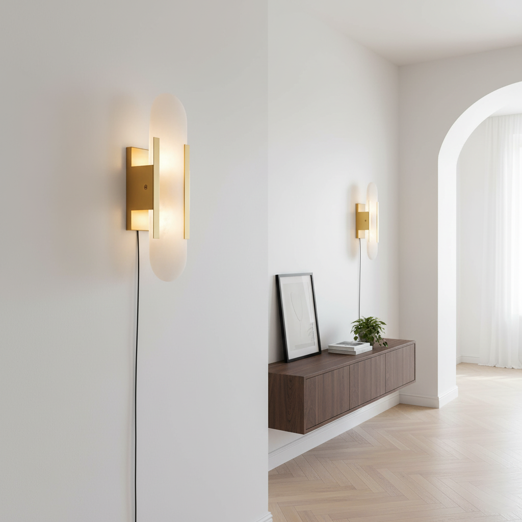 Melange Elongated Plug In Wall Lamp