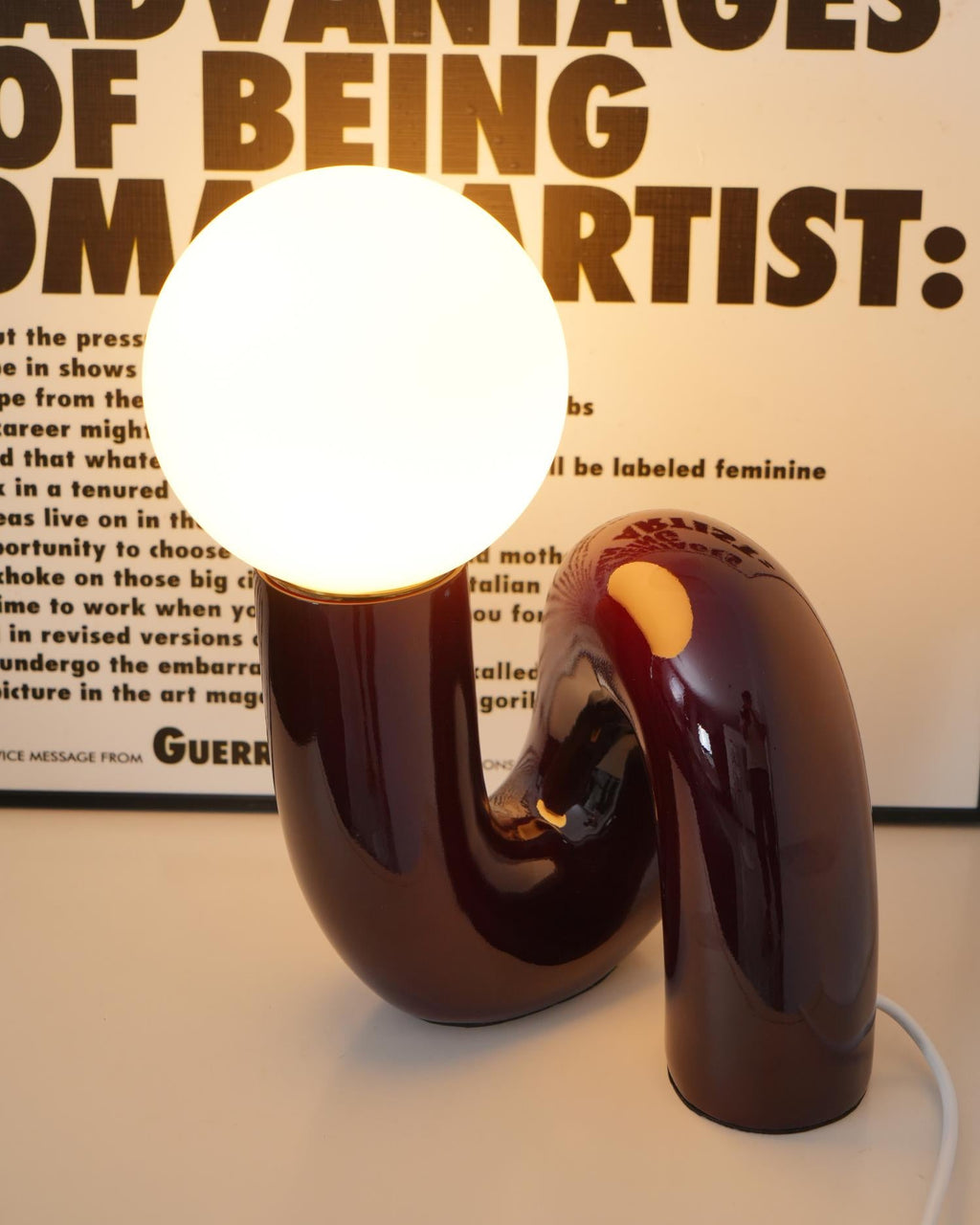 N Shape Glass Table Lamp