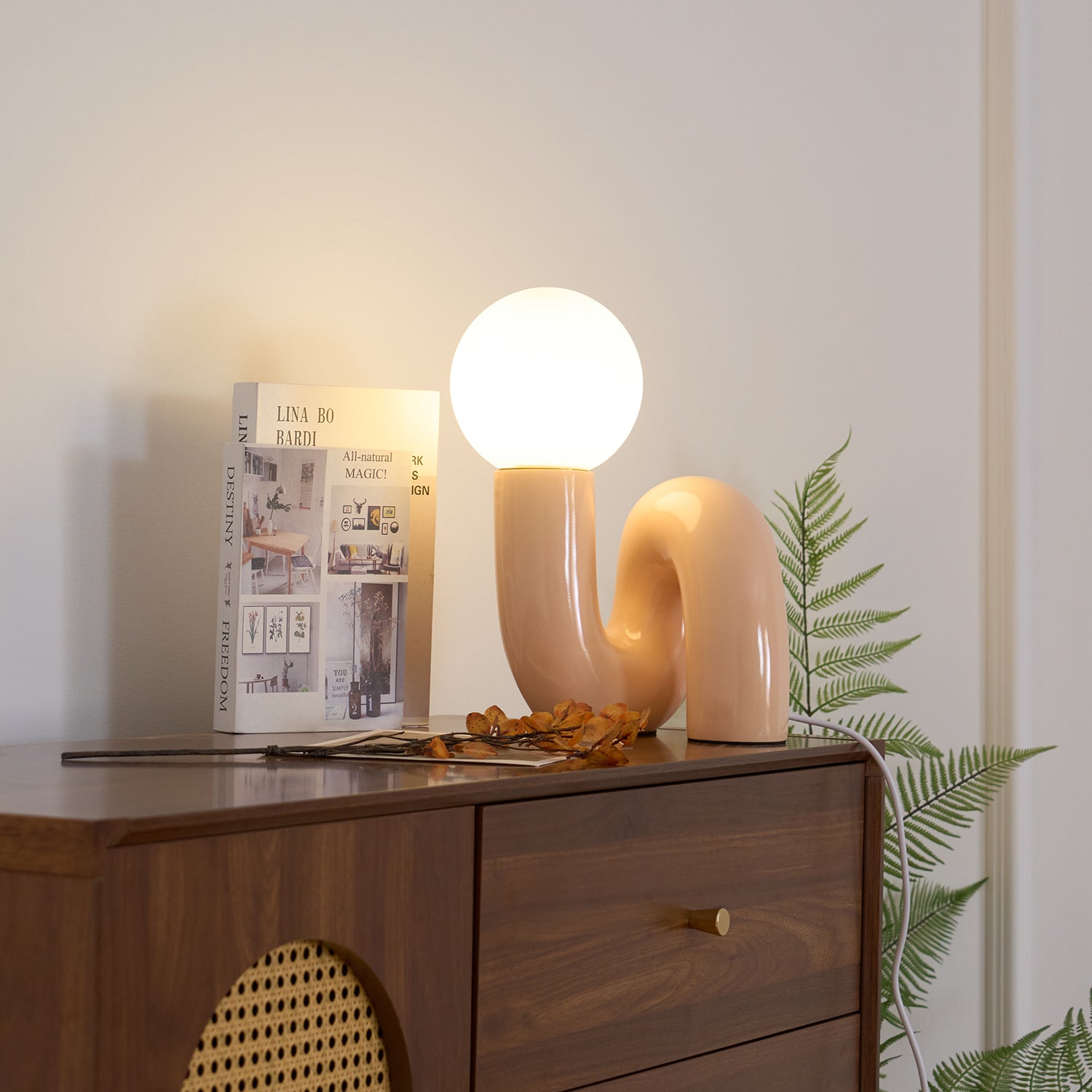 N Shape Glass Table Lamp