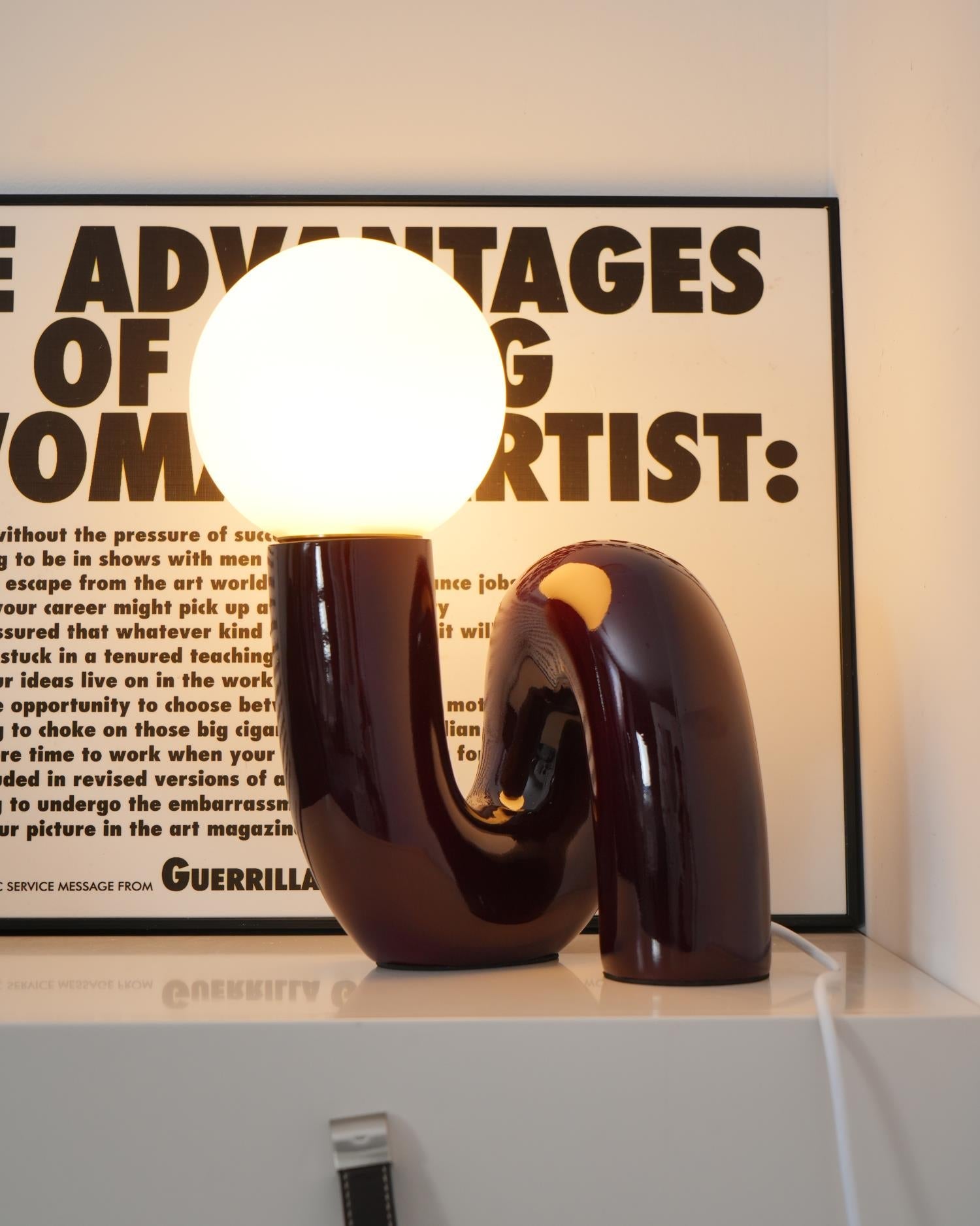 N Shape Glass Table Lamp