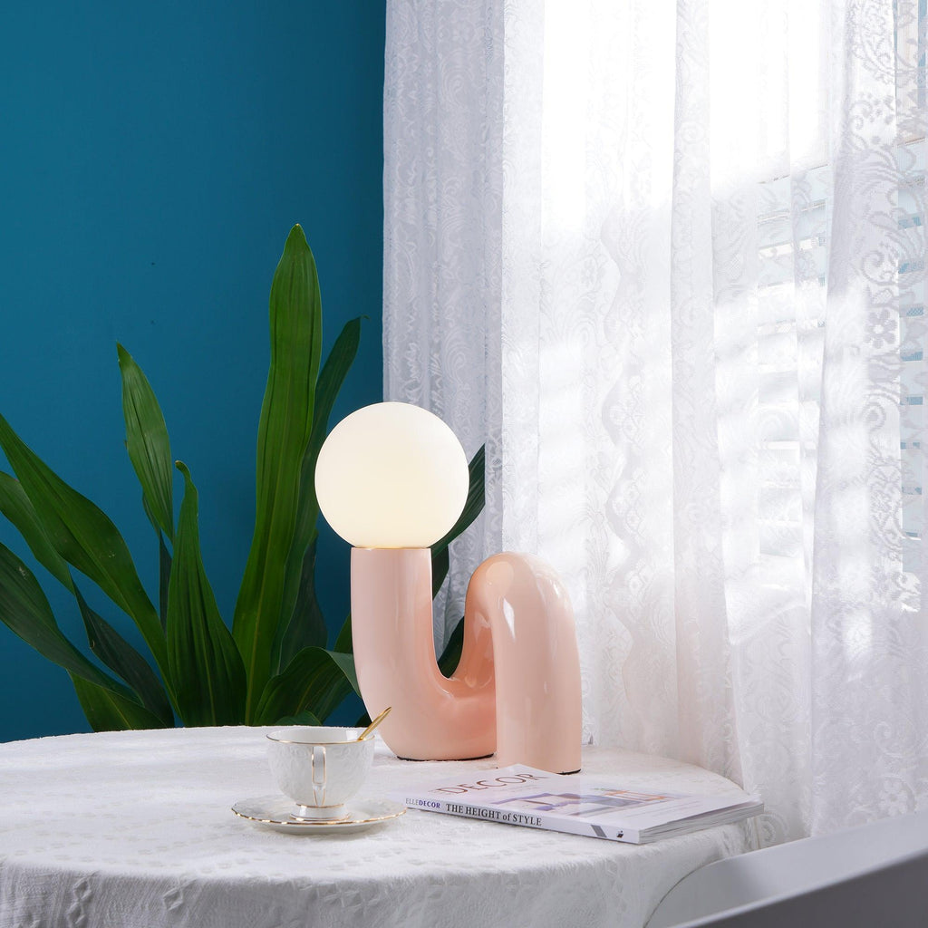 N Shape Glass Table Lamp