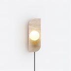 Neptune Travertine Plug In Wall Lamp