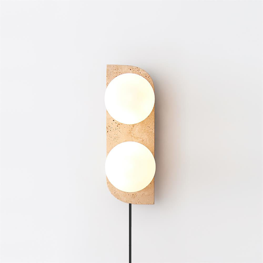 Neptune Travertine Plug In Wall Lamp
