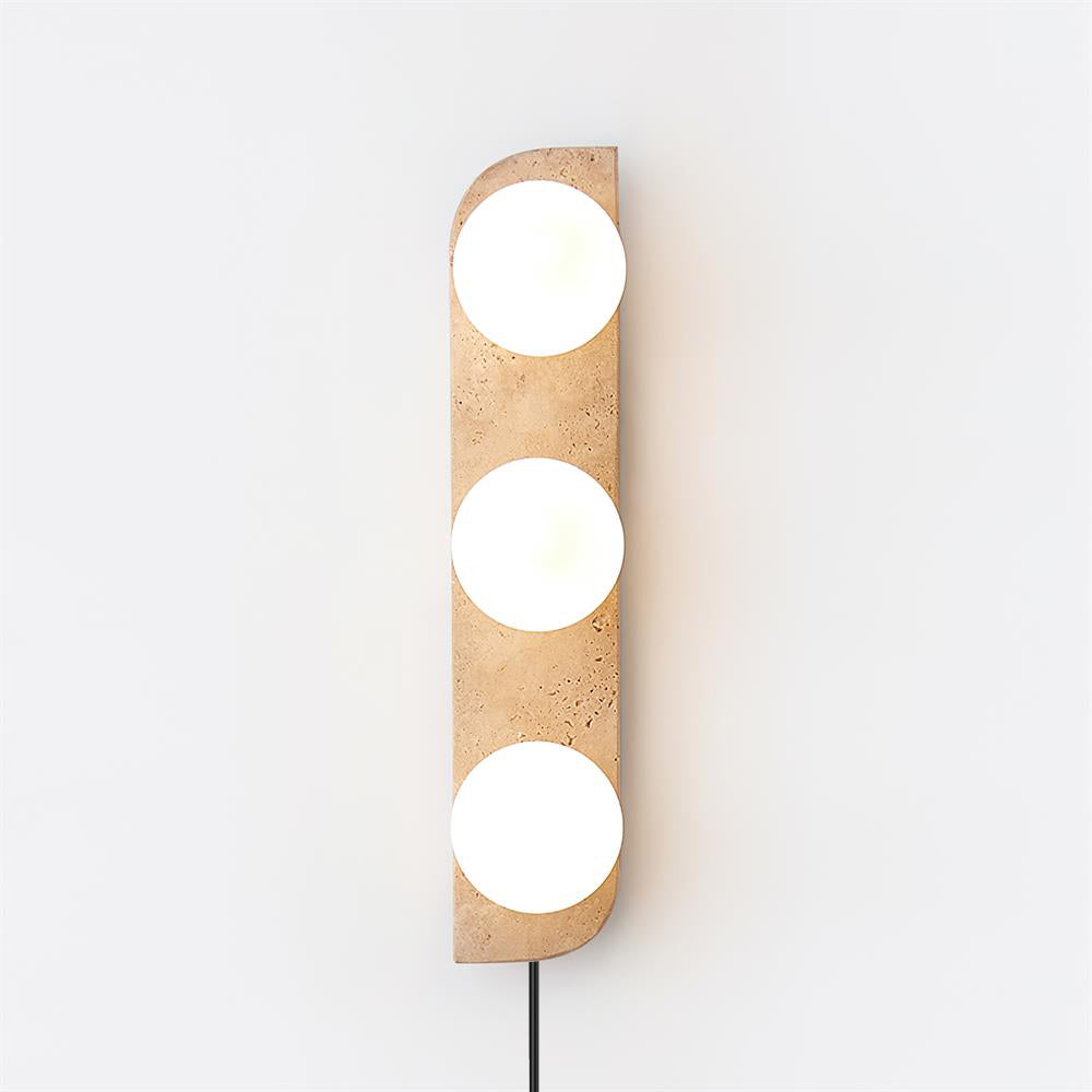 Neptune Travertine Plug In Wall Lamp