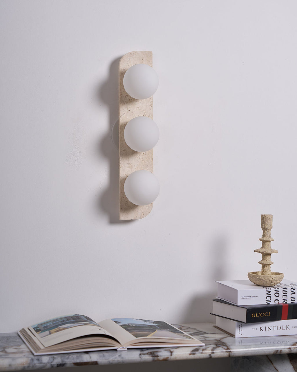 Neptune Travertine Wall Lamp