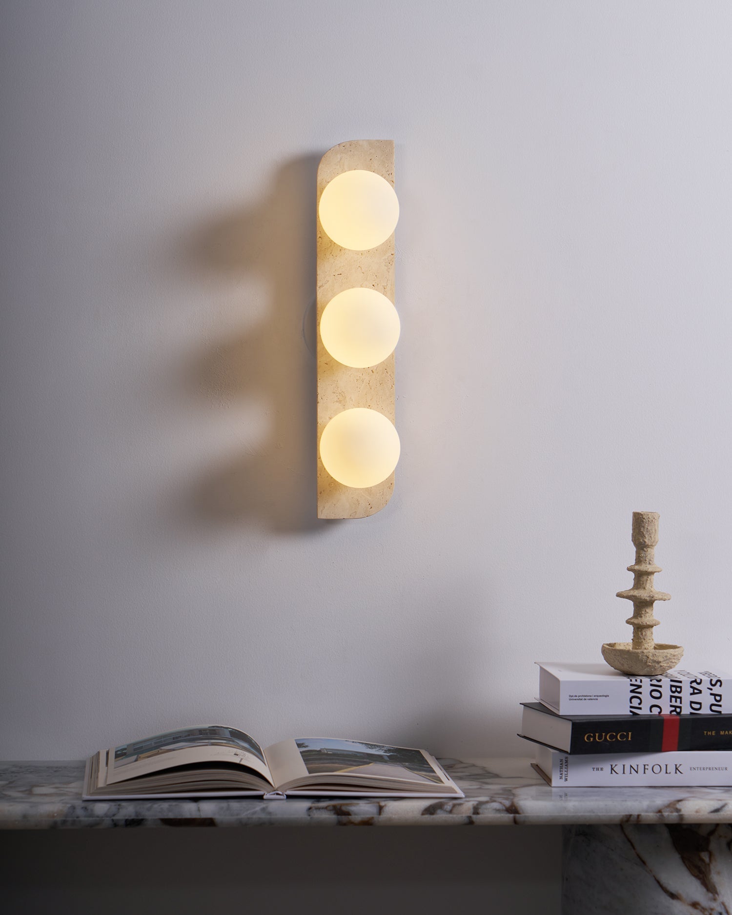 Neptune Travertine Wall Lamp