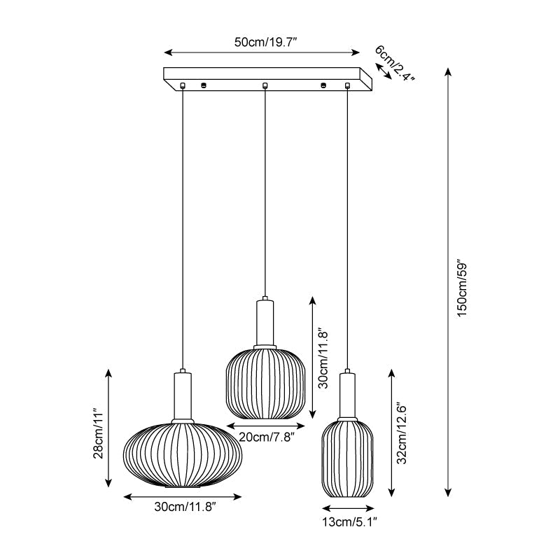 Nina Ribbed Pendant Lamp