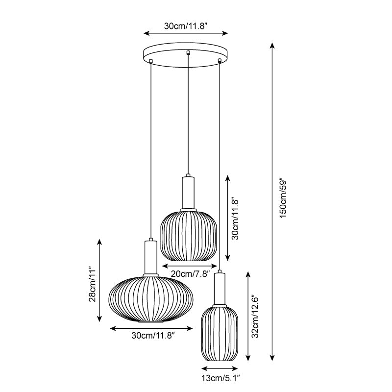 Nina Ribbed Pendant Lamp