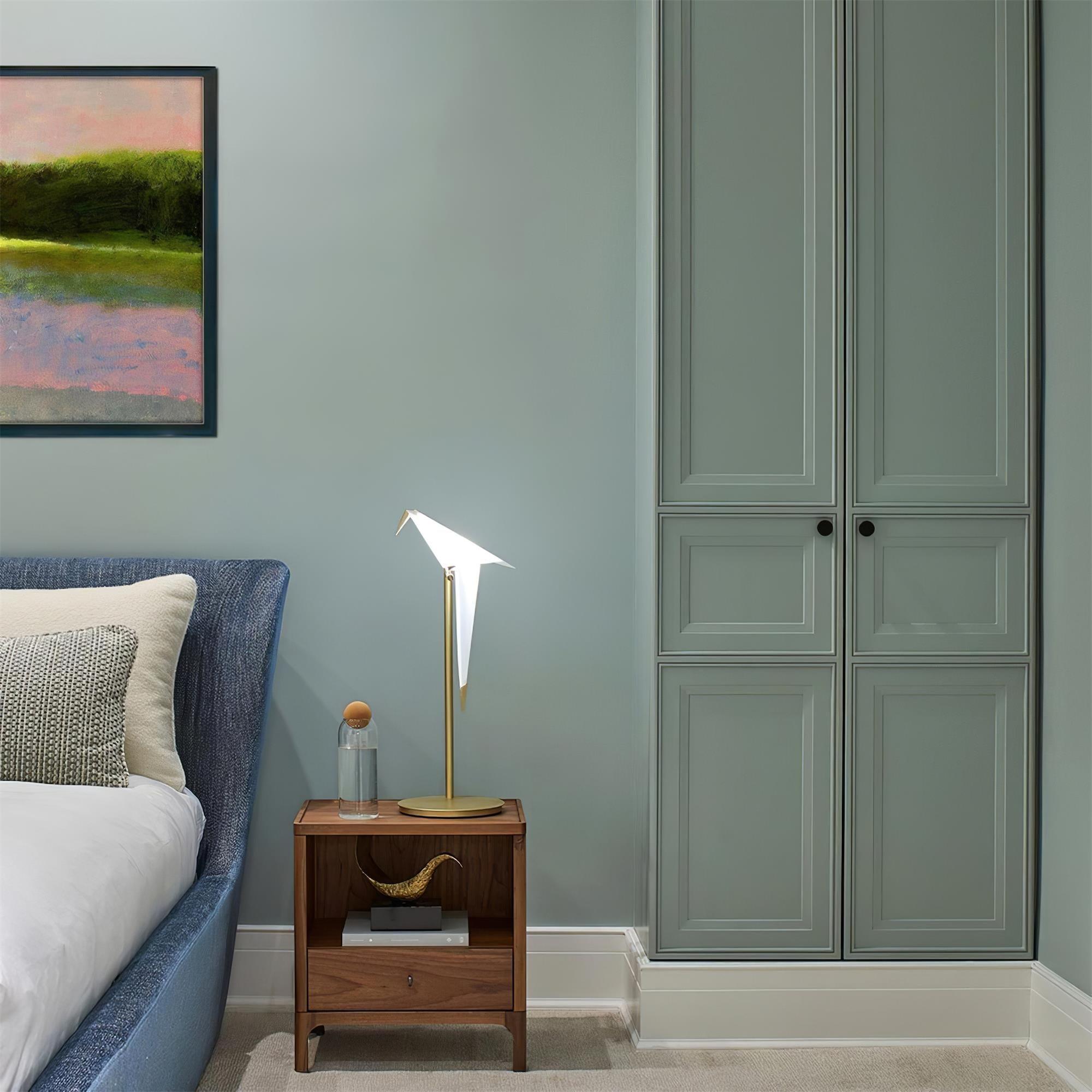 White Paper Crane Table Lamp