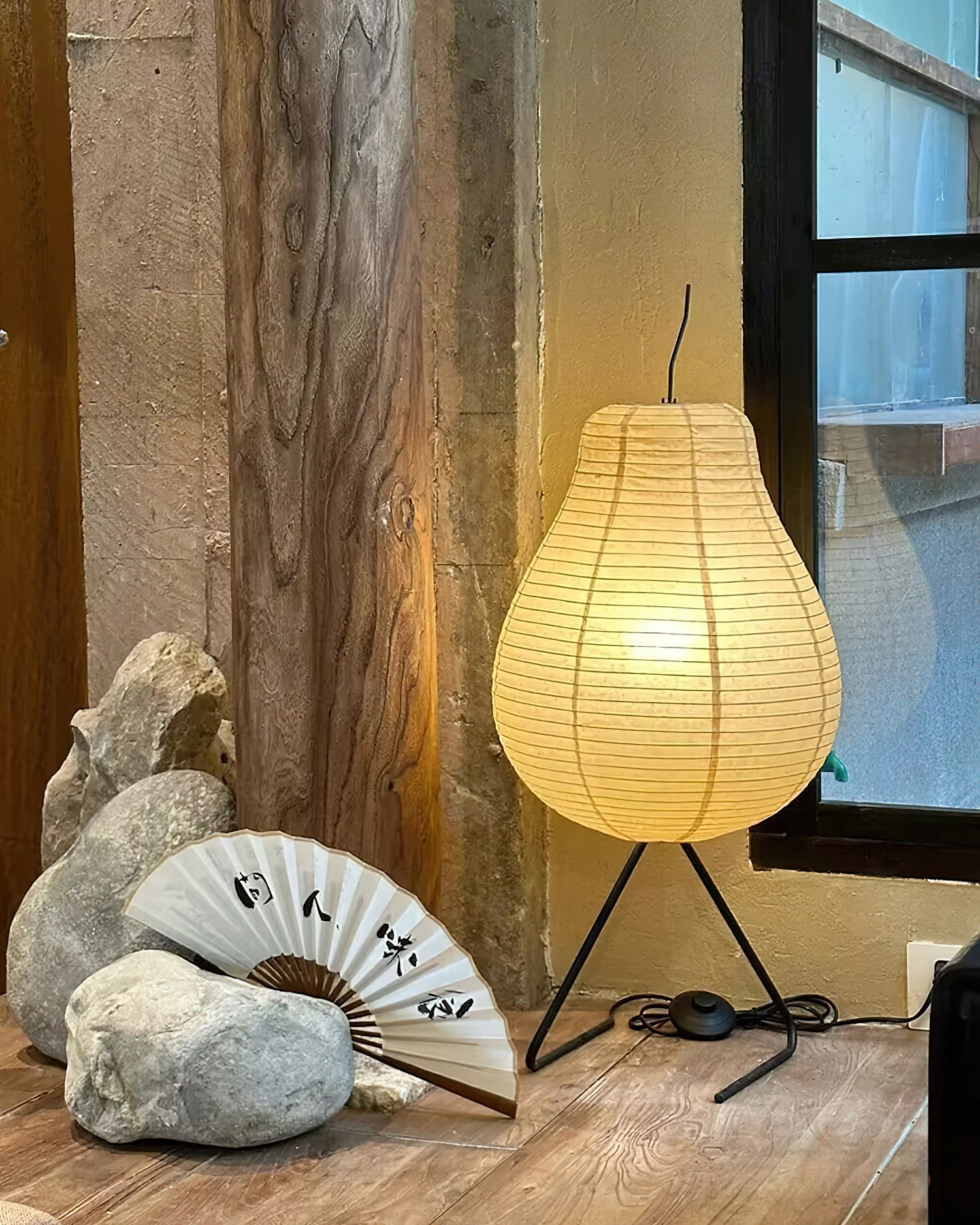 Pear Rice Paper Floor Lamp