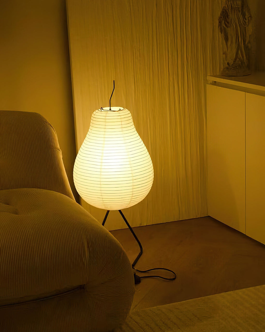 Pear Rice Paper Floor Lamp