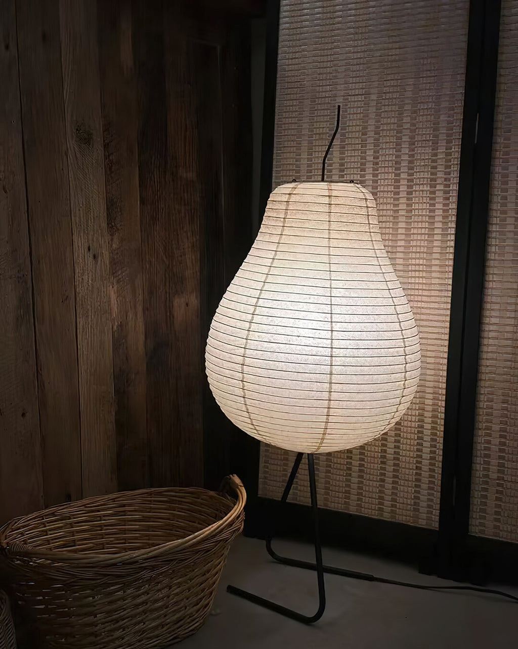 Pear Rice Paper Floor Lamp