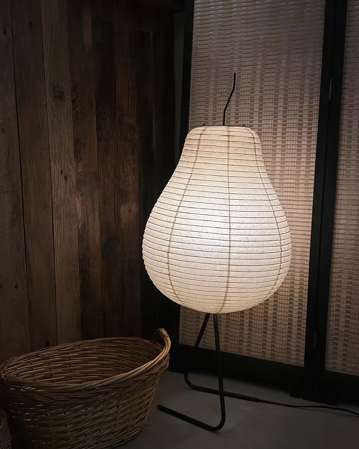 Pear Rice Paper Floor Lamp