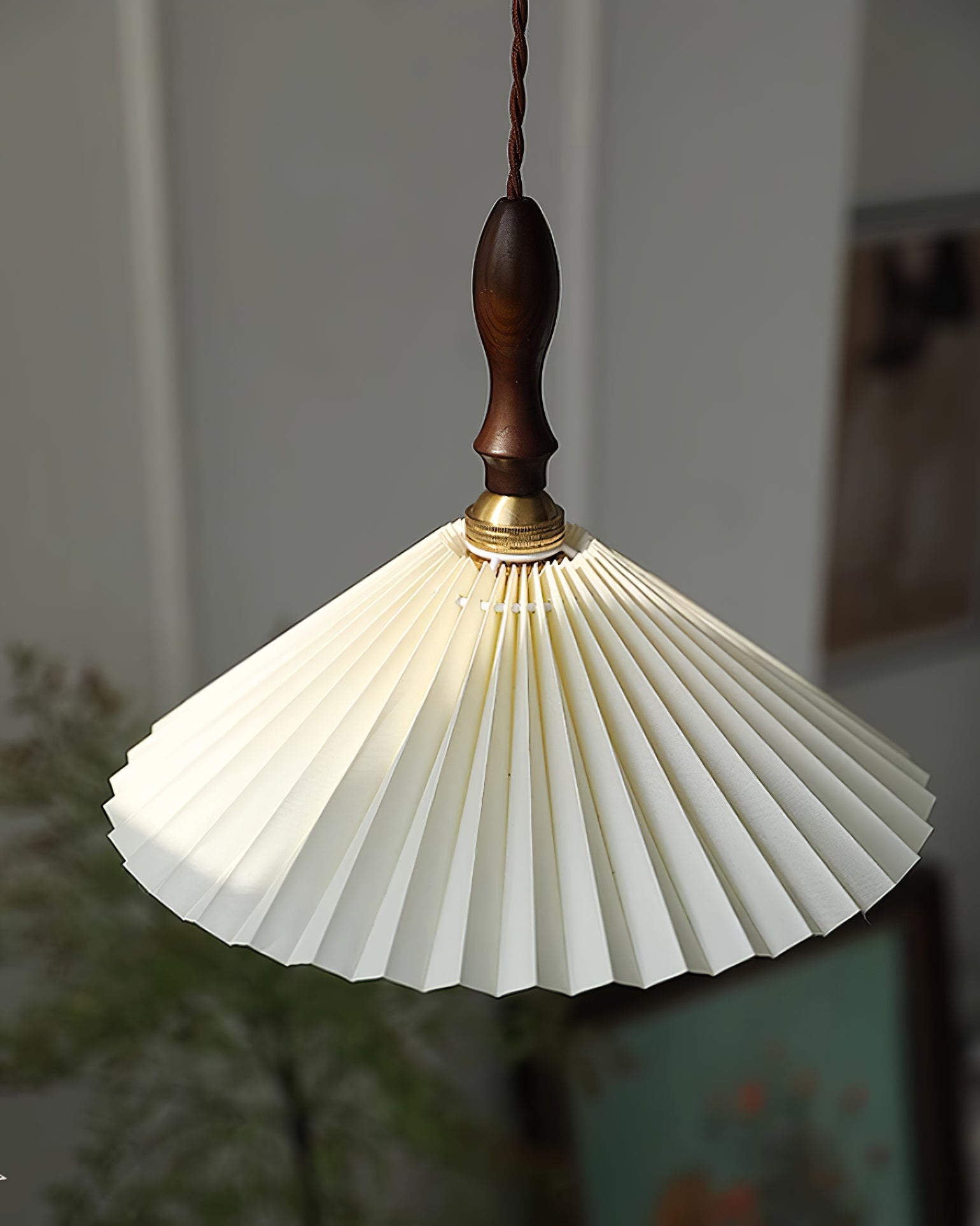 Prairie Pleated Plug In Pendant Lamp