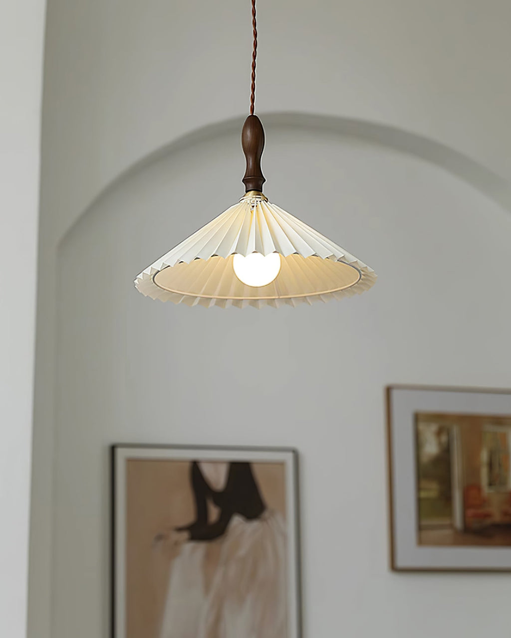 Prairie Pleated Plug In Pendant Lamp