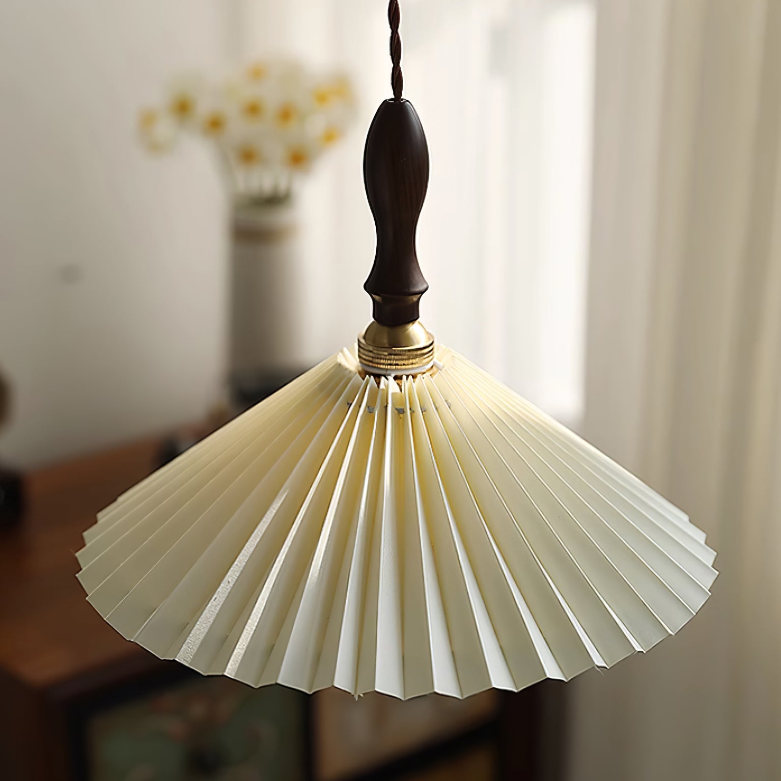 Prairie Pleated Plug In Pendant Lamp