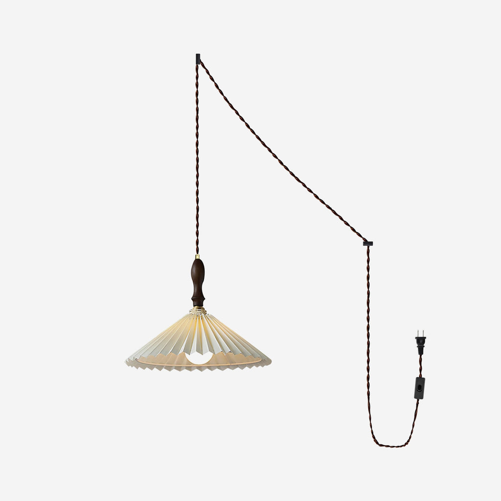 Prairie Pleated Plug In Pendant Lamp