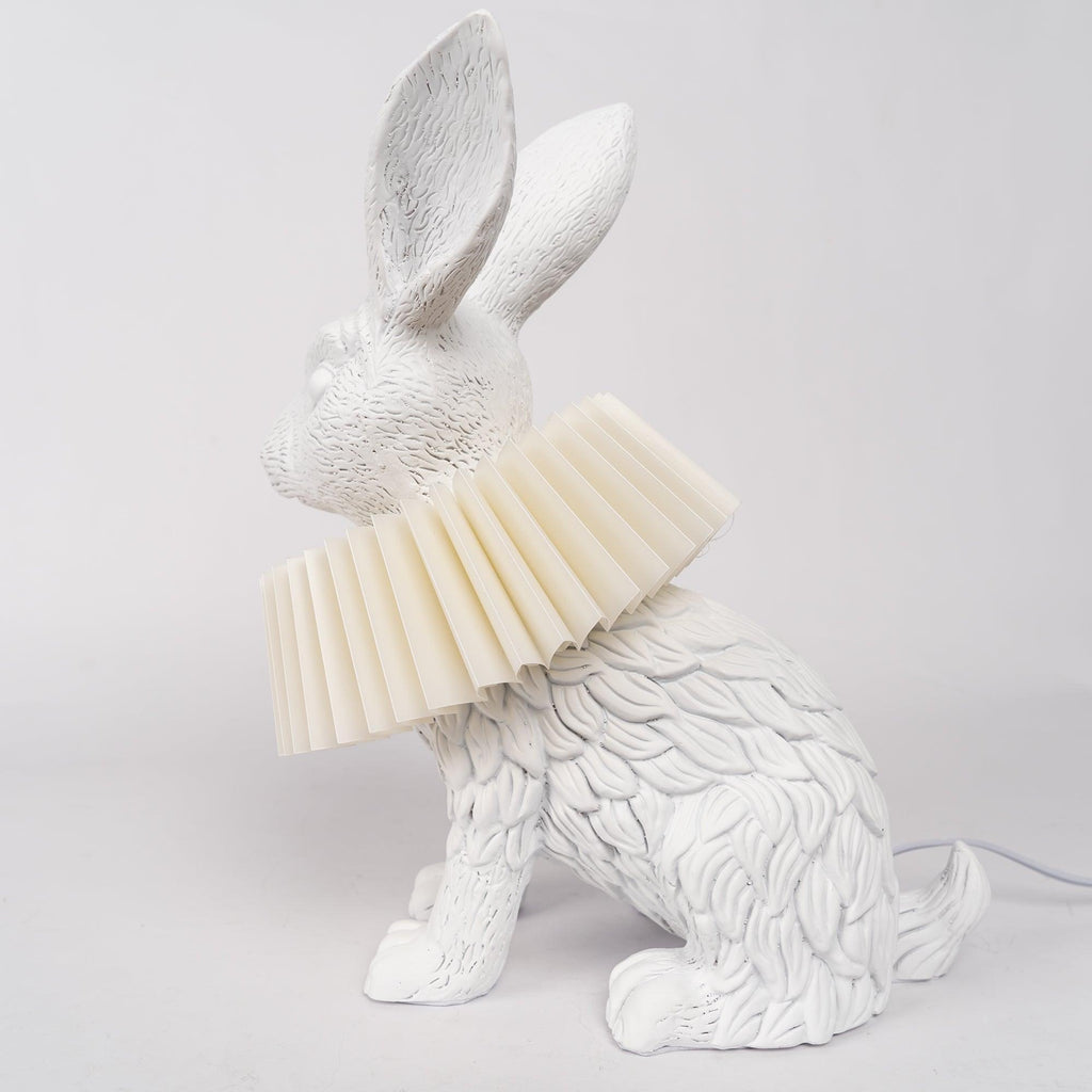 Rabbit White Resin Table Lamp