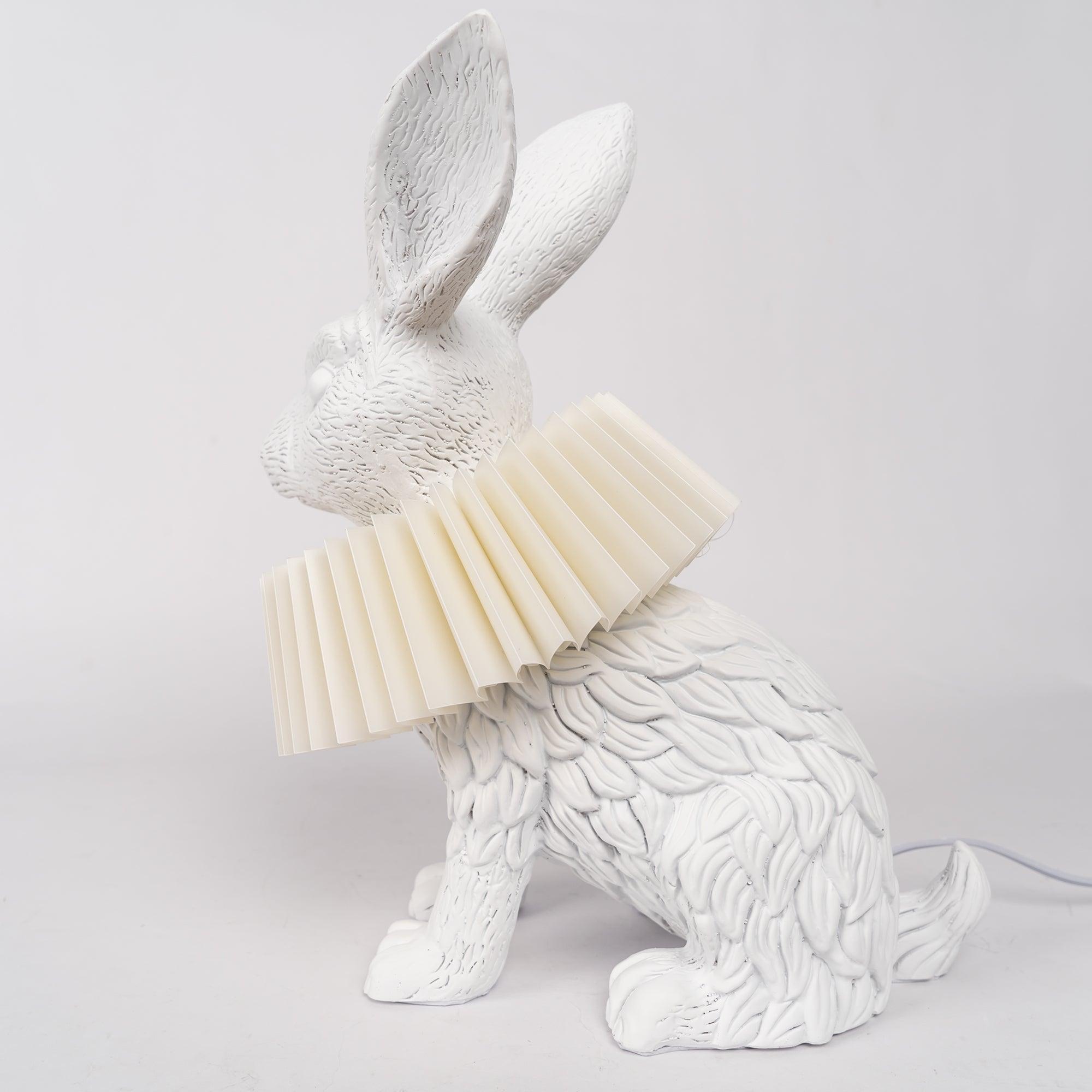 Rabbit White Resin Table Lamp
