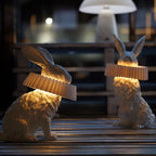 Rabbit White Resin Table Lamp