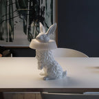 Rabbit White Resin Table Lamp