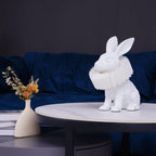 Rabbit White Resin Table Lamp
