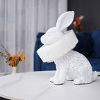 Rabbit White Resin Table Lamp