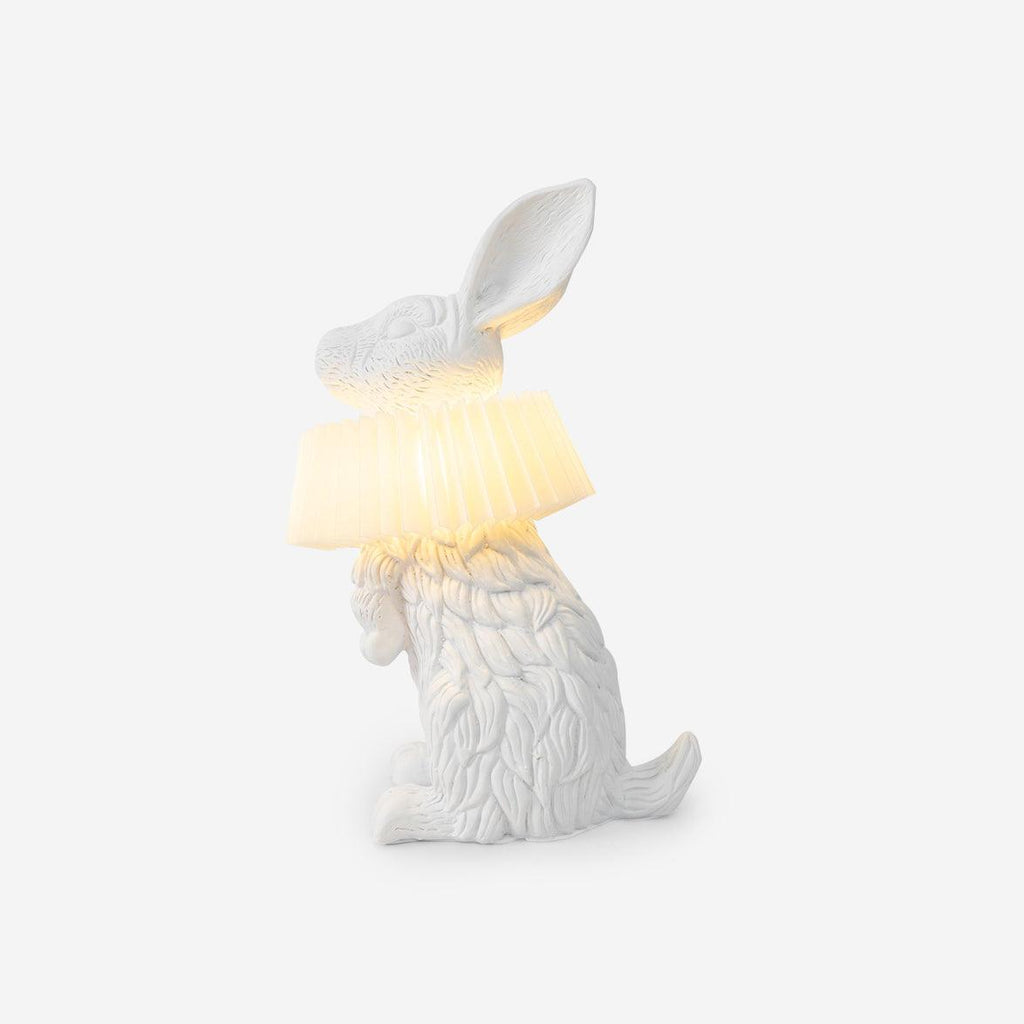 Rabbit White Resin Table Lamp