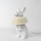 Rabbit White Resin Table Lamp