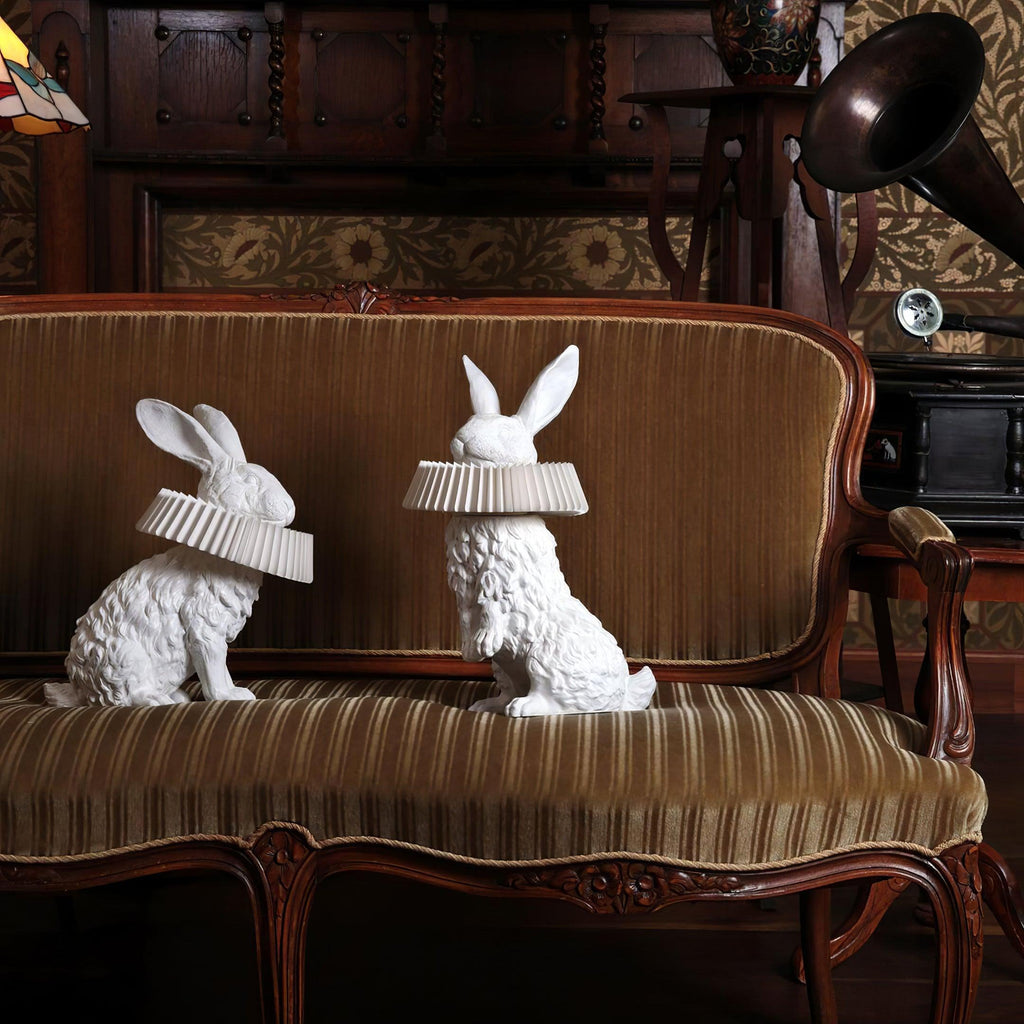 Rabbit White Resin Table Lamp