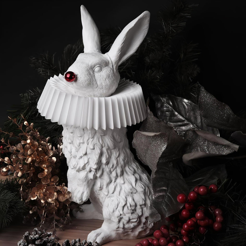 Rabbit White Resin Table Lamp