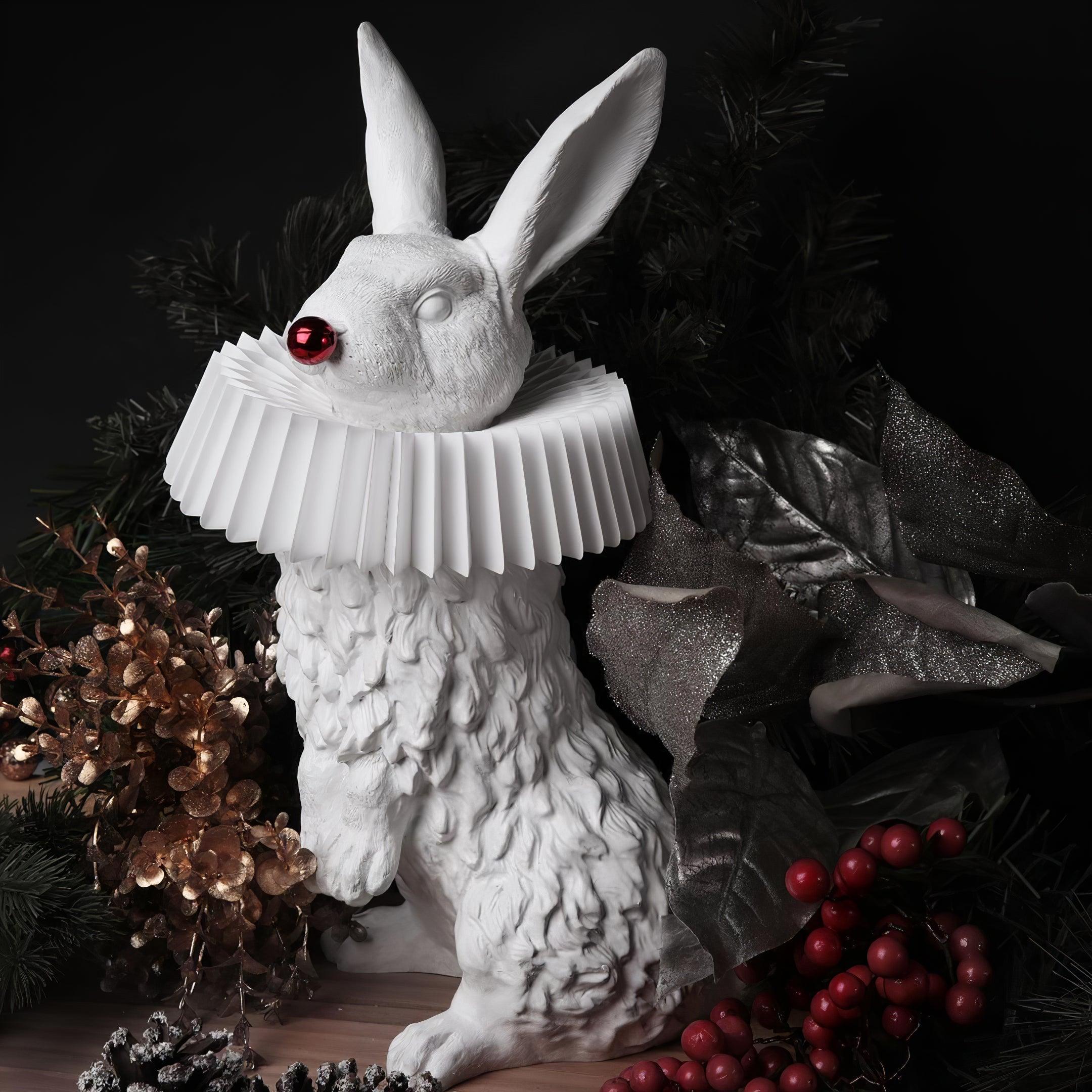 Rabbit White Resin Table Lamp