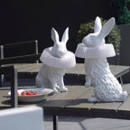 Rabbit White Resin Table Lamp