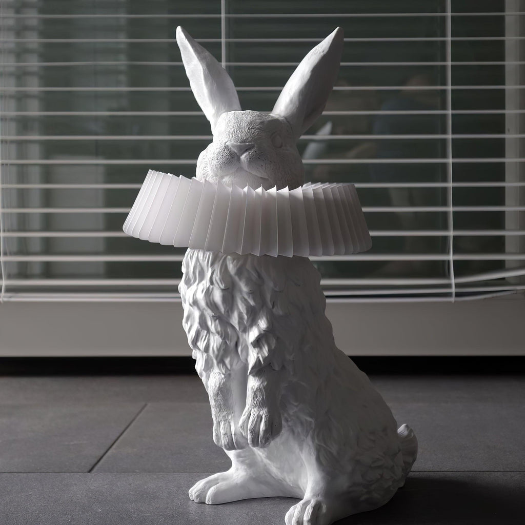Rabbit White Resin Table Lamp