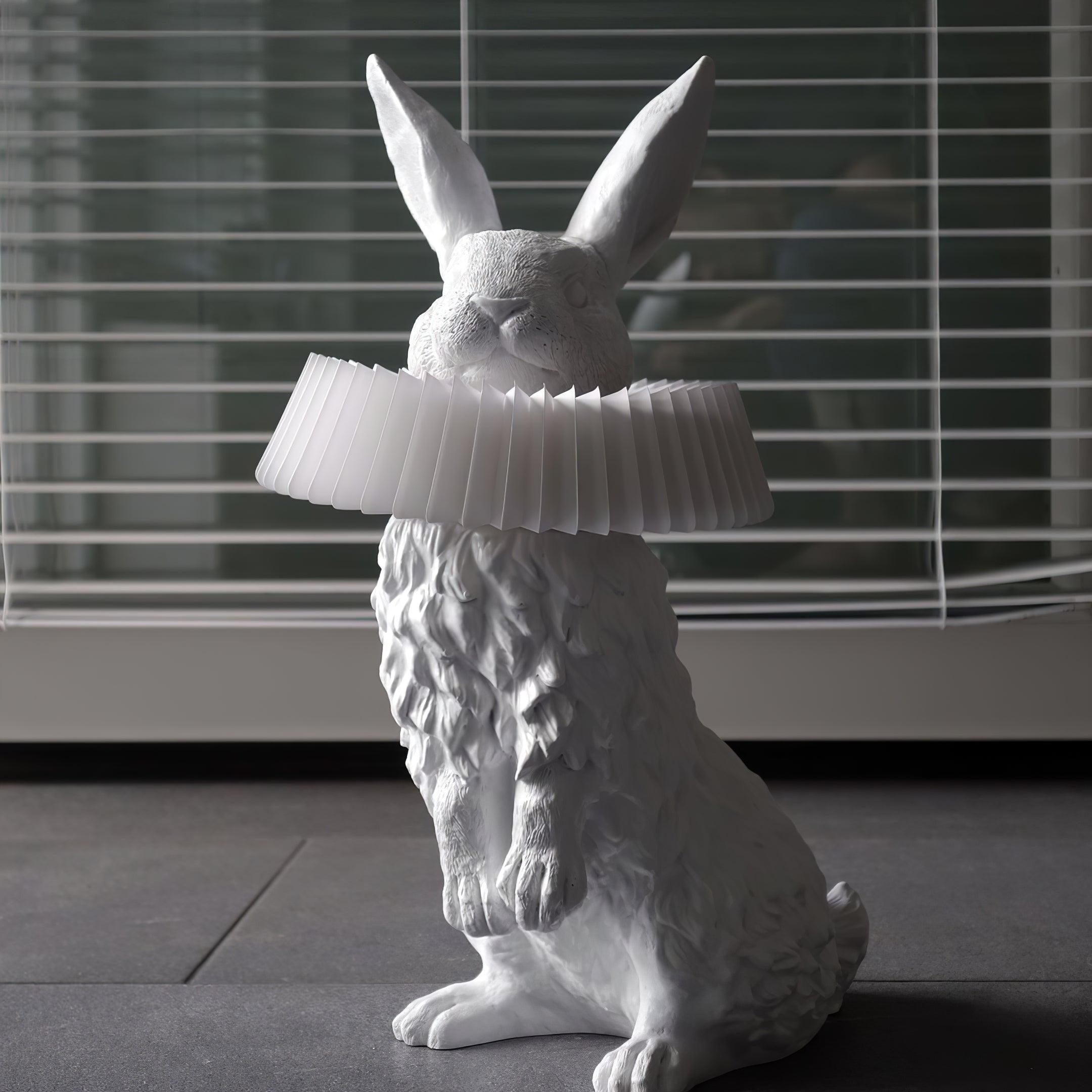 Rabbit White Resin Table Lamp