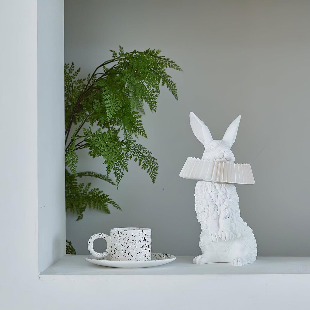 Rabbit White Resin Table Lamp