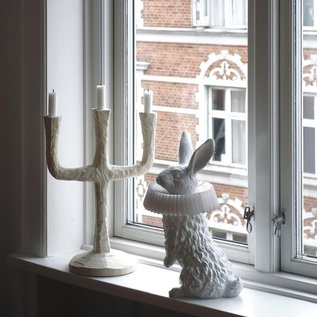 Rabbit White Resin Table Lamp