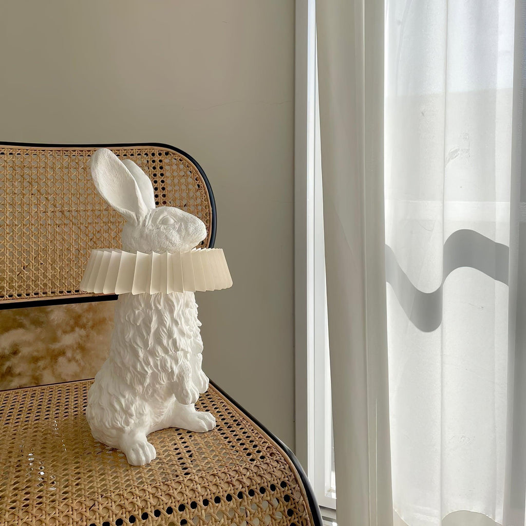Rabbit White Resin Table Lamp